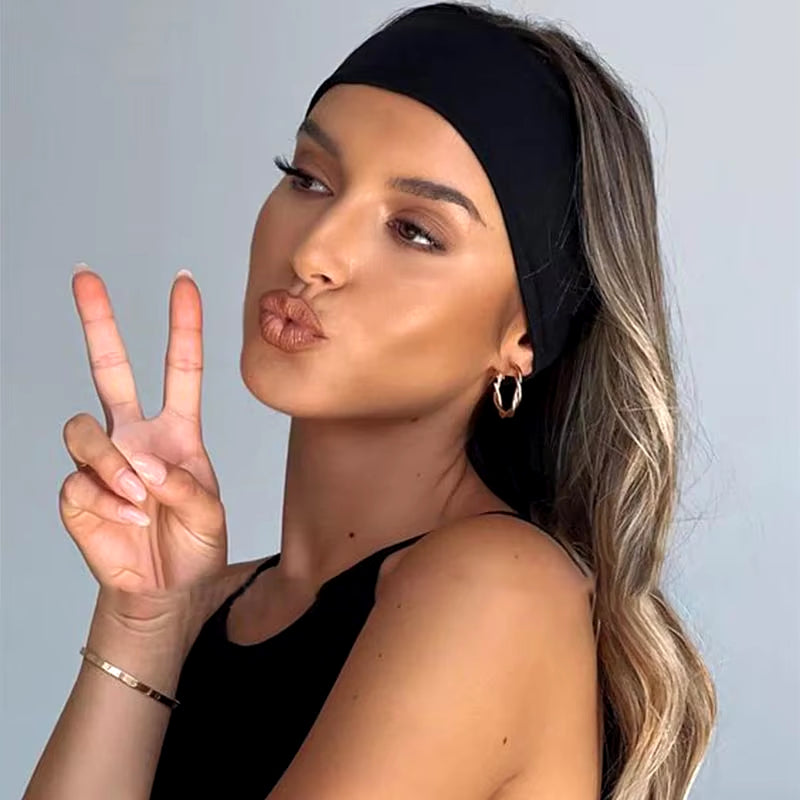 Fascia per Capelli Da Donna Turbante Fasce Elastiche per Capelli Tinta Unita Fascia per Capelli Yoga Trucco Di Moda Cerchietto per Capelli Vintag Copricapo Accessori per Capelli