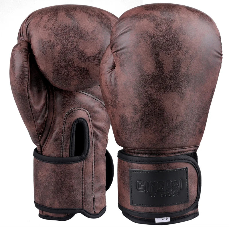 Colore Retrò per Adulti Bambini Donne/Uomini Guantoni Da Boxe Cuoio Pu MMA Muay Thai Boxe De Luva Guanti Sanda GYM Equipment 6 8 10 12OZ Boks