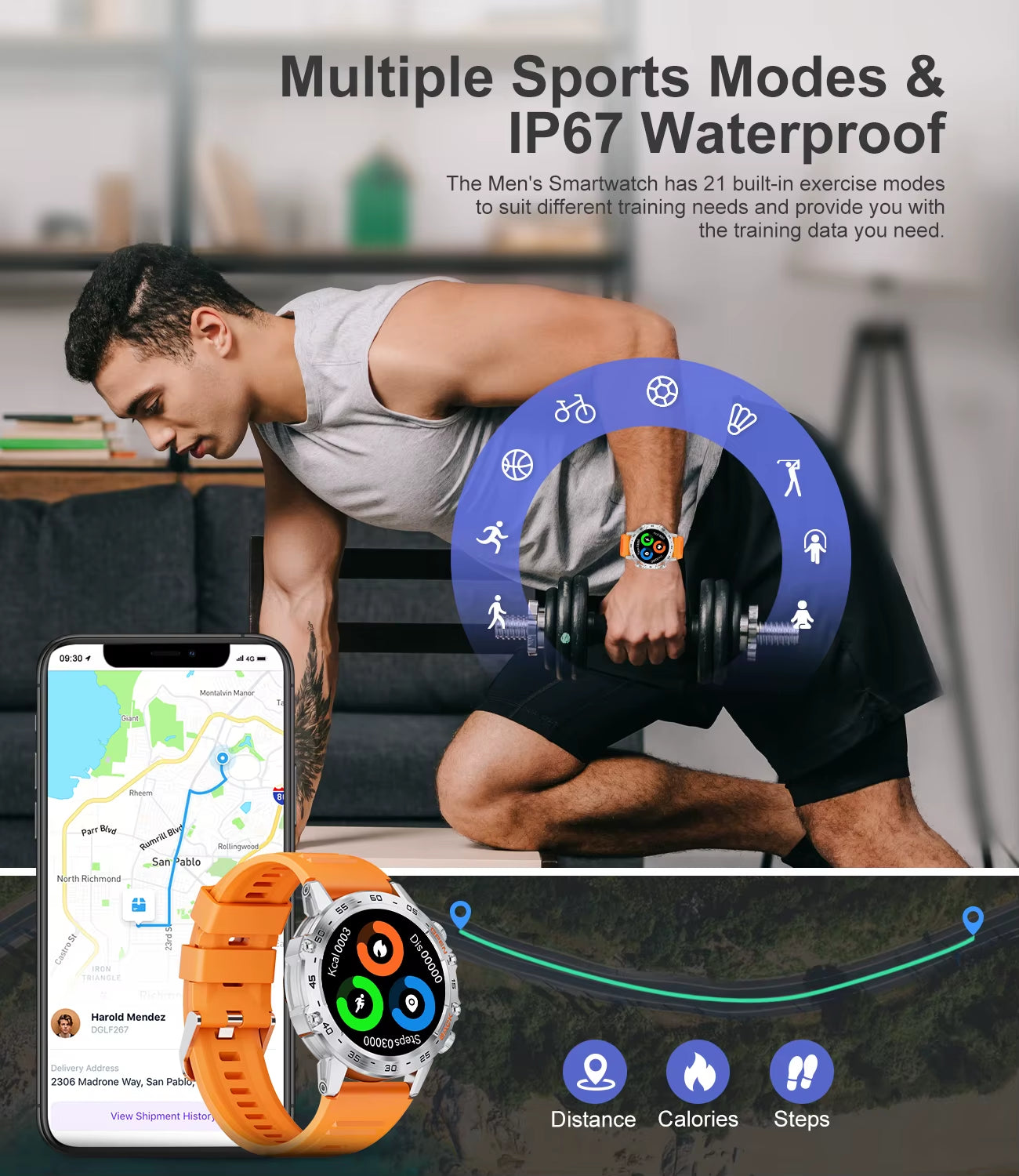LIGE New1.39 "Bluetooth Chiamata Astuto Della Vigilanza Degli Uomini Di Sport All'Aria Aperta Fitness Monitoraggio Della Frequenza Cardiaca Salute Smartwatch per Il Telefono Android IOS