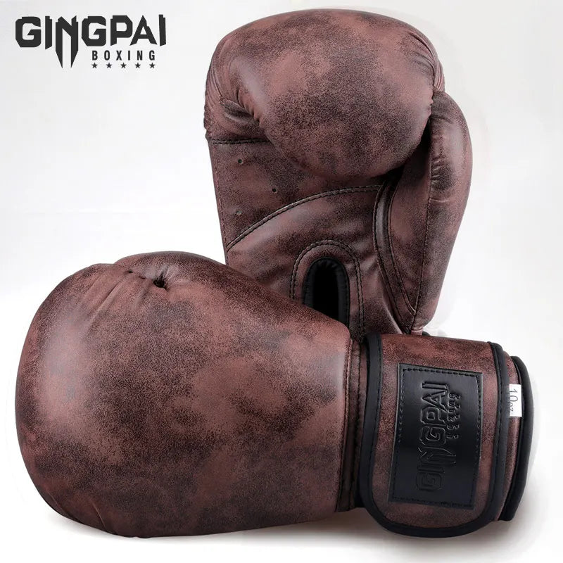 Colore Retrò per Adulti Bambini Donne/Uomini Guantoni Da Boxe Cuoio Pu MMA Muay Thai Boxe De Luva Guanti Sanda GYM Equipment 6 8 10 12OZ Boks