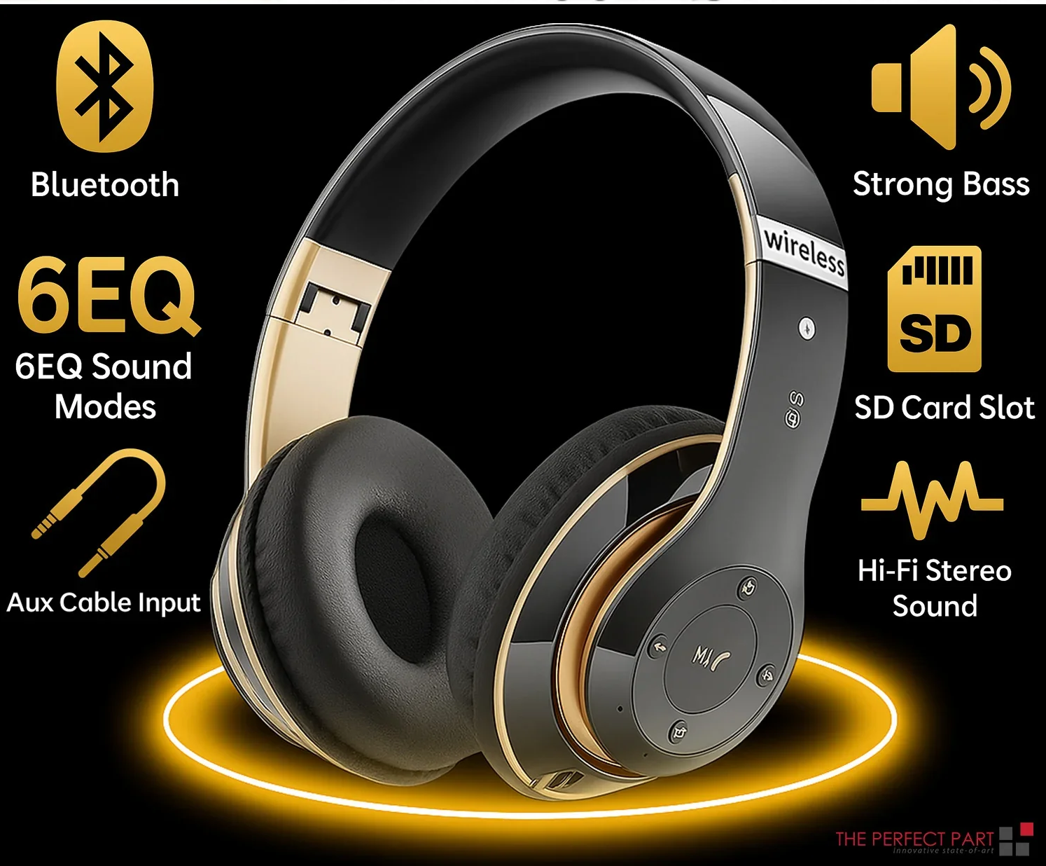 Headphones Bluetooth Wireless  Noise Cancelling Stereo Earphones over Ear Headset