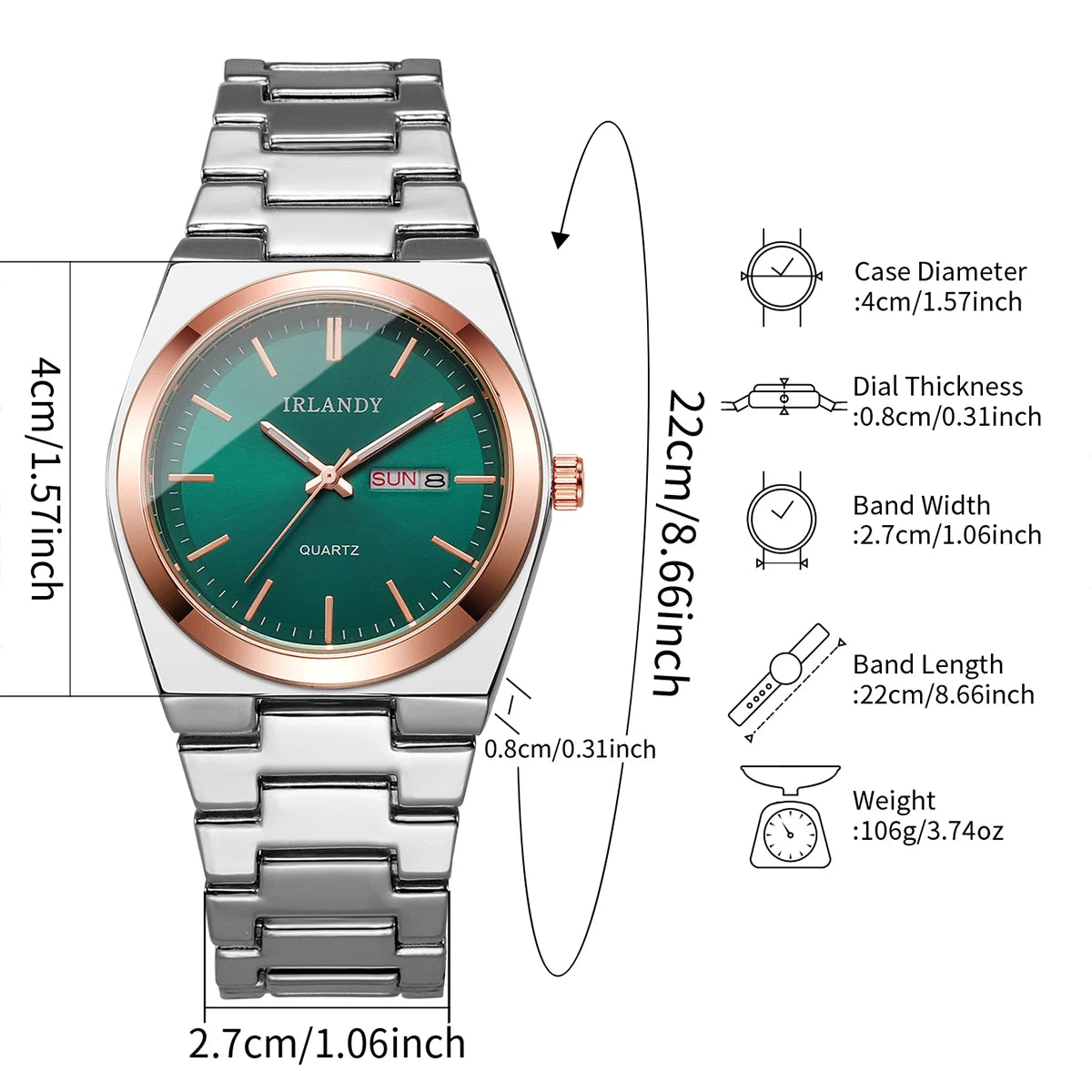 Orologi Da Uomo D'Affari Di Lusso Orologi Da Polso Al Quarzo Con Calendario per Uomo Orologio Reloj Hombre (Senza Scatola)