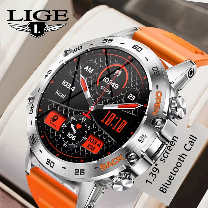LIGE New1.39 "Bluetooth Chiamata Astuto Della Vigilanza Degli Uomini Di Sport All'Aria Aperta Fitness Monitoraggio Della Frequenza Cardiaca Salute Smartwatch per Il Telefono Android IOS