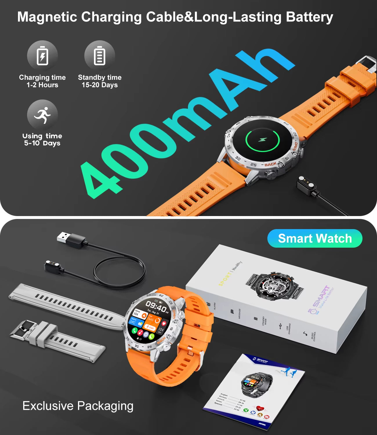 LIGE New1.39 "Bluetooth Chiamata Astuto Della Vigilanza Degli Uomini Di Sport All'Aria Aperta Fitness Monitoraggio Della Frequenza Cardiaca Salute Smartwatch per Il Telefono Android IOS