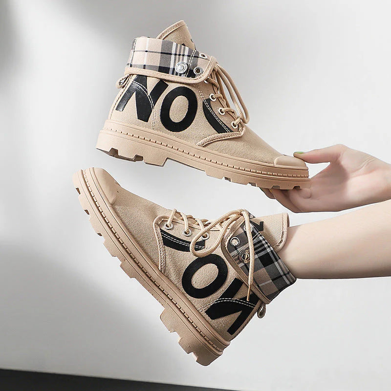 New All-Match High-Top Girls Canvas Short Boots Women'S Shoes