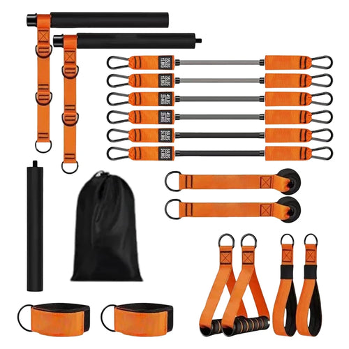 Kit Barra per Pilates Con Fasce Di Resistenza Barra per Pilates Multifunzionale Bastone per Yoga Portatile per Pilates Attrezzatura per L'Allenamento Della Forza Della Palestra Domestica