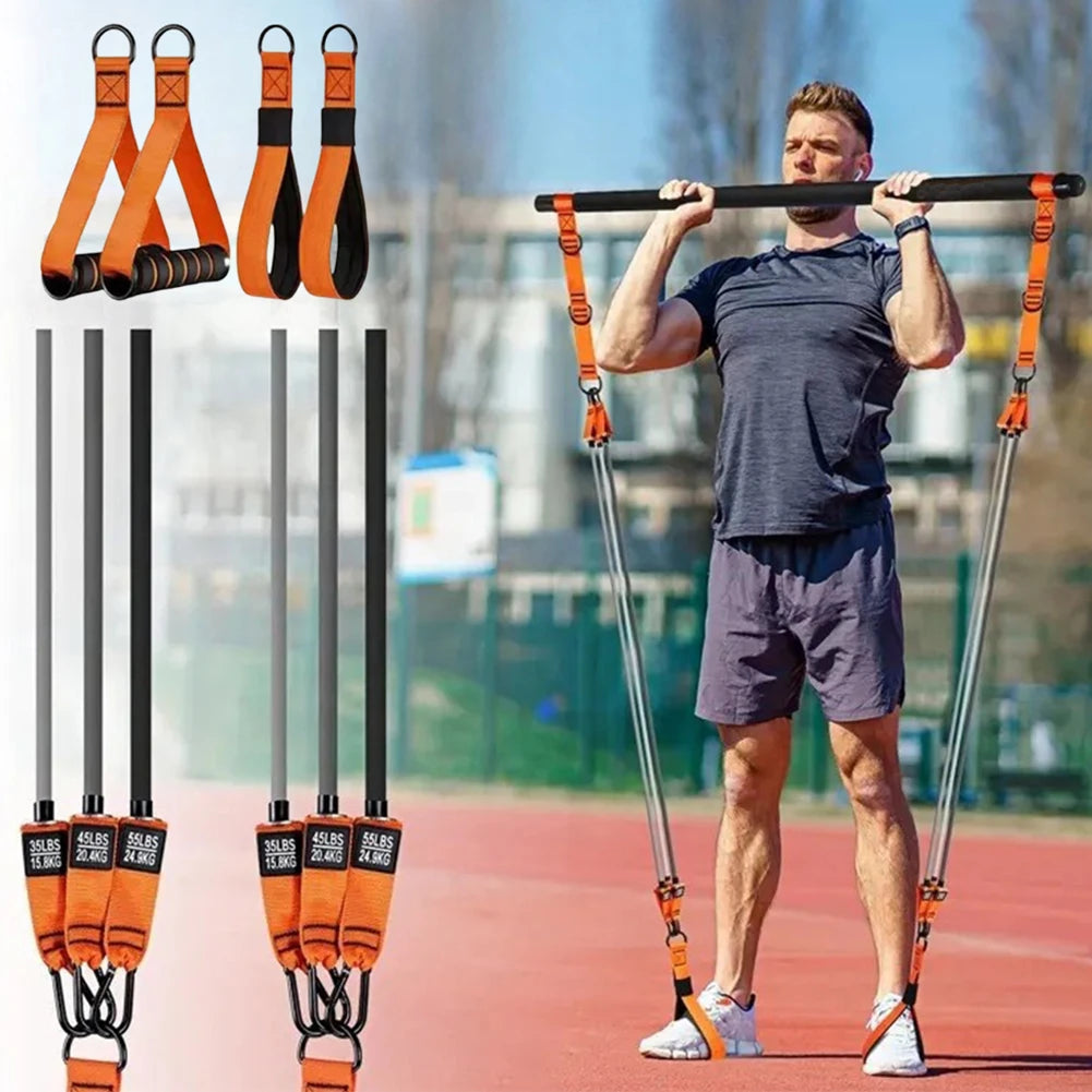 Kit Barra per Pilates Con Fasce Di Resistenza Barra per Pilates Multifunzionale Bastone per Yoga Portatile per Pilates Attrezzatura per L'Allenamento Della Forza Della Palestra Domestica