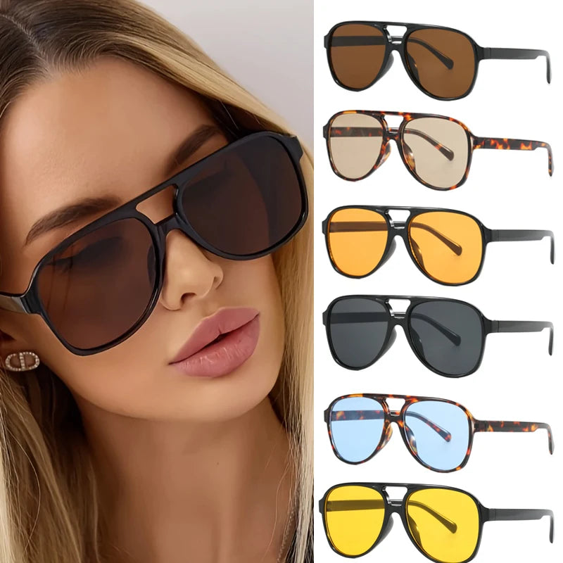 Occhiali Protettivi Occhiali Da Sole Quadrati Da Donna Con Montatura Grande Alla Moda Occhiali Da Sole Sfumati Con Lenti Colorate Occhiali Casual Da Esterno UV400