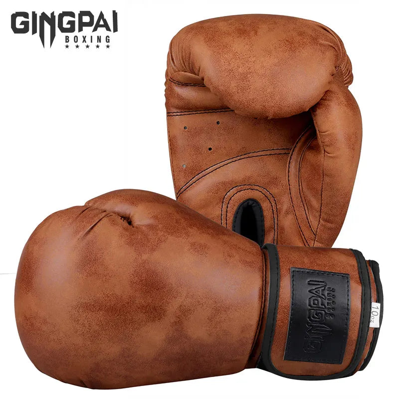 Colore Retrò per Adulti Bambini Donne/Uomini Guantoni Da Boxe Cuoio Pu MMA Muay Thai Boxe De Luva Guanti Sanda GYM Equipment 6 8 10 12OZ Boks