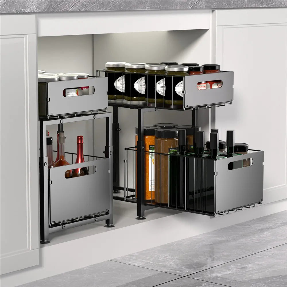 Organizer Sotto Lavello 2 Livelli Estraibile — 5 Altezze