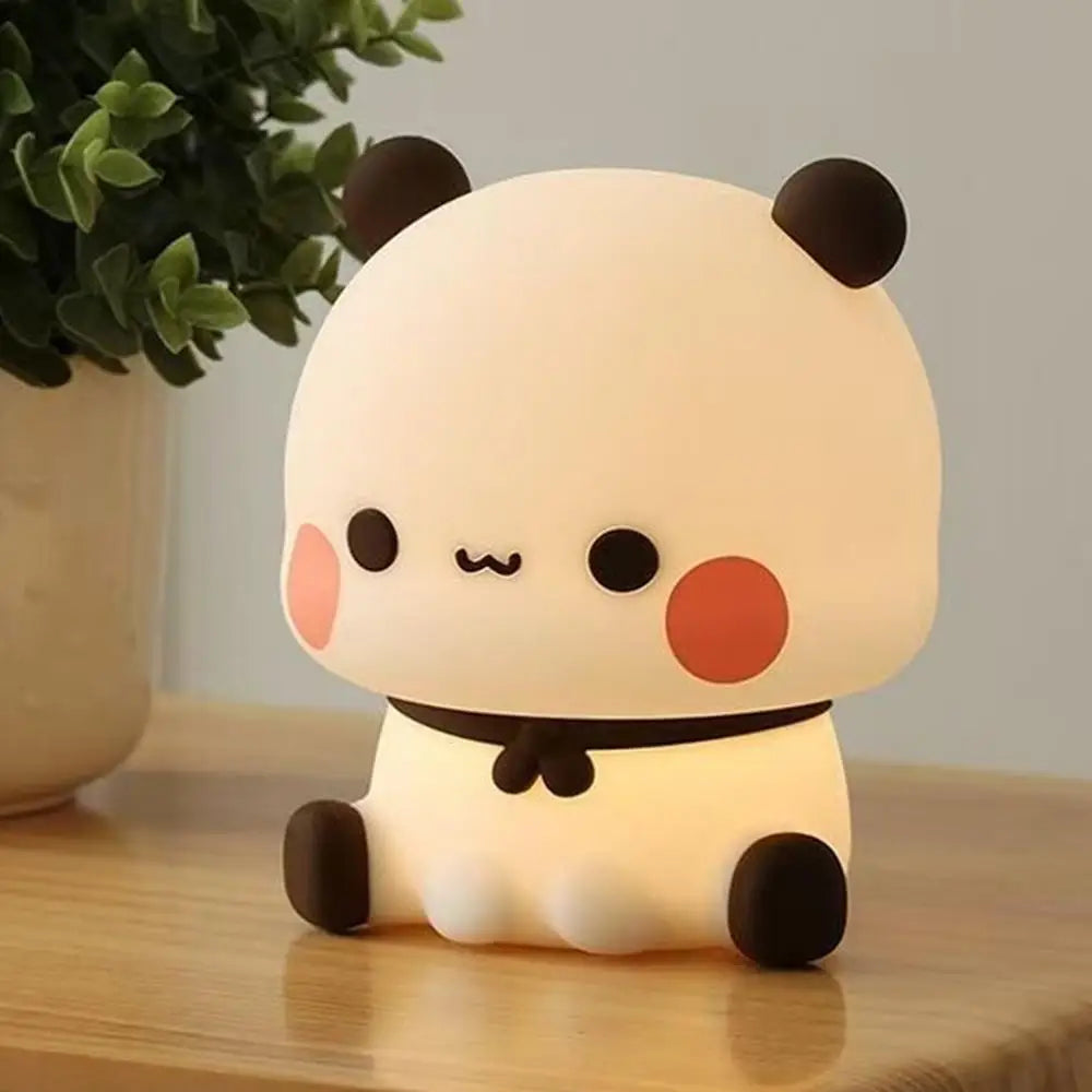 Simpatico panda luce notturna LED Squishy novità animale tocco lampada da notte 3 modalità dimmerabile bambino bambini camera da letto luce notturna lampada Pat