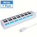 Hub USB 3.0 con 4/7 Porte LED — 5Gbps Interruttore Individuale
