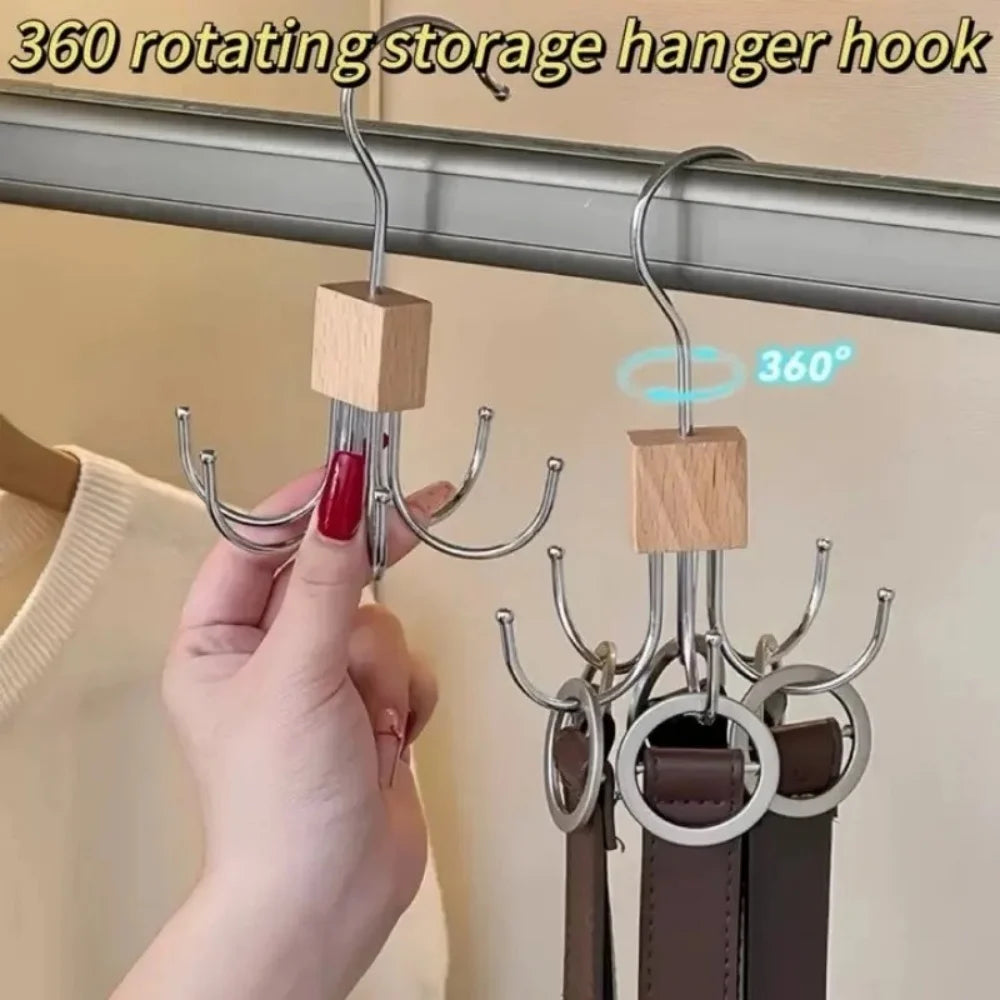 Gancio Girevole 360° — Organizer Cinture e Sciarpe Armadio