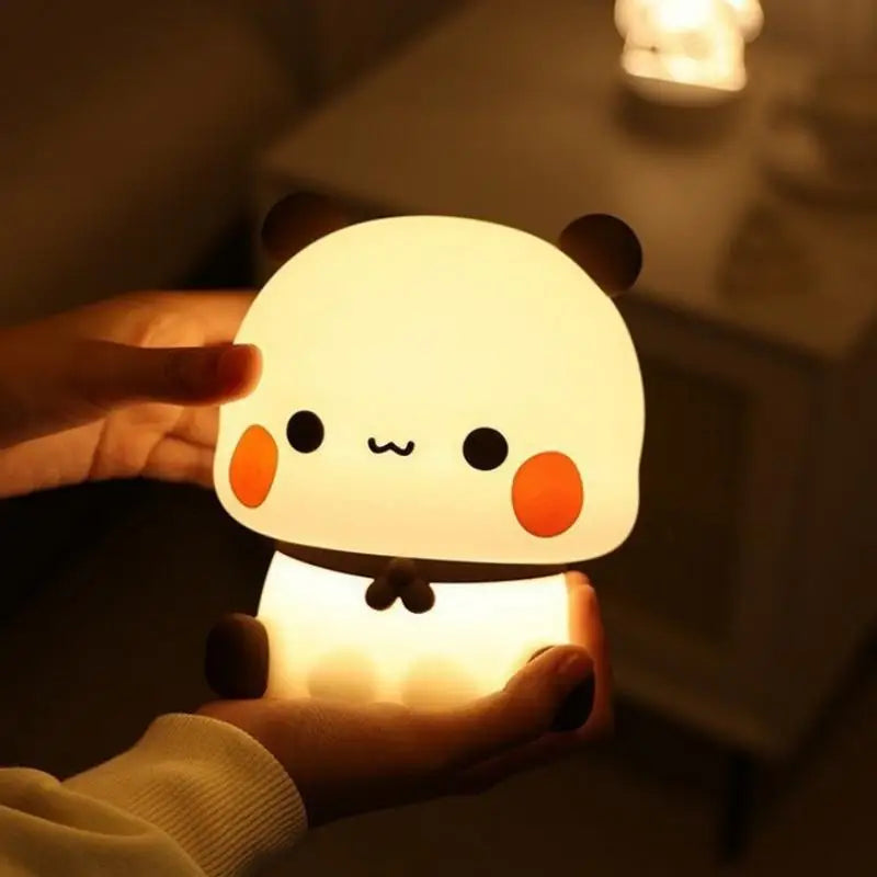Simpatico panda luce notturna LED Squishy novità animale tocco lampada da notte 3 modalità dimmerabile bambino bambini camera da letto luce notturna lampada Pat