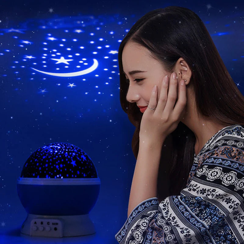 Lampada da notte Proiettore Cielo stellato Proiettore di luce notturna Lampada per bambini Decor Rotante Stellato Asilo nido Luna Galassia Proiettore Lampada da tavolo