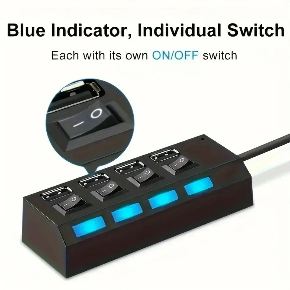 Hub USB 3.0 con 4/7 Porte LED — 5Gbps Interruttore Individuale