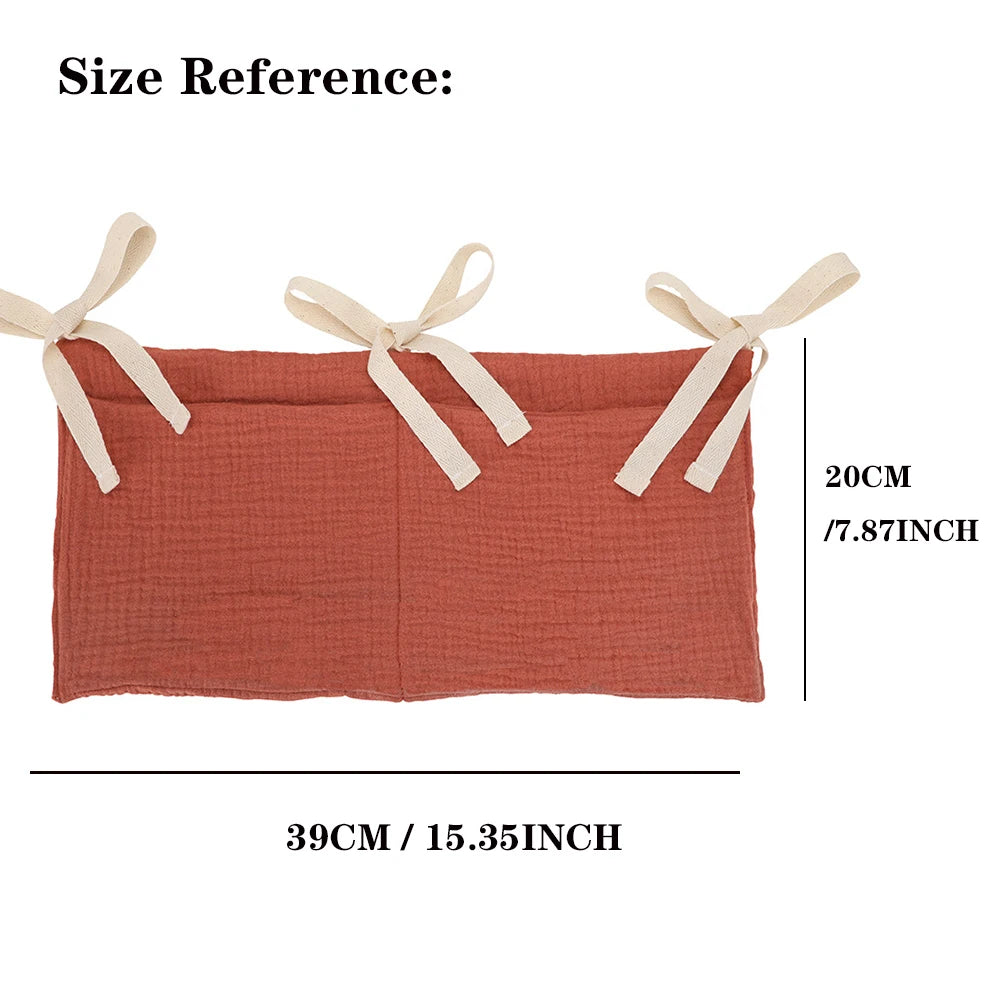 Organizzatore per culla Lettino Caddy Borsa portaoggetti per letto 2 tasche Comodino Appeso Pannolini Nursery Giocattoli Borsa Pannolini Passeggino Organizzare