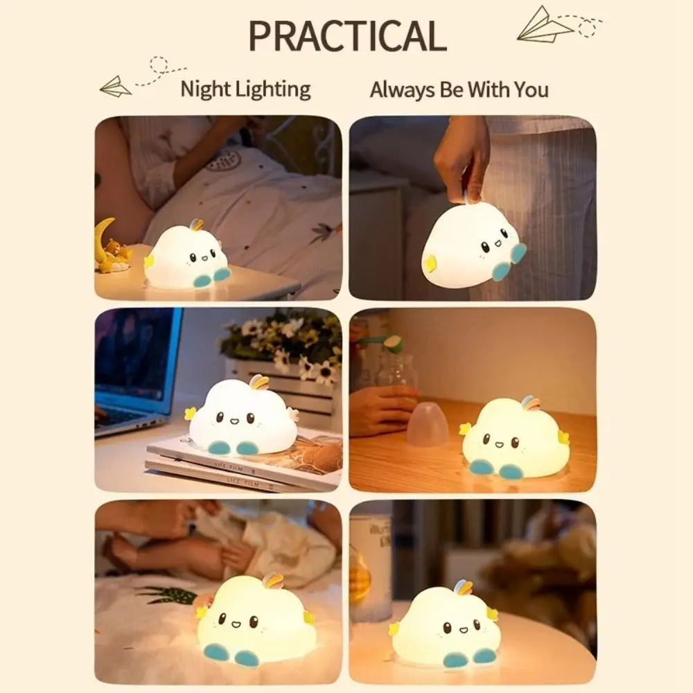 Cute Cloud Night Light decorazione della casa Cartoon Creative Table Lamp Mini lampada da comodino portatile bambini Baby