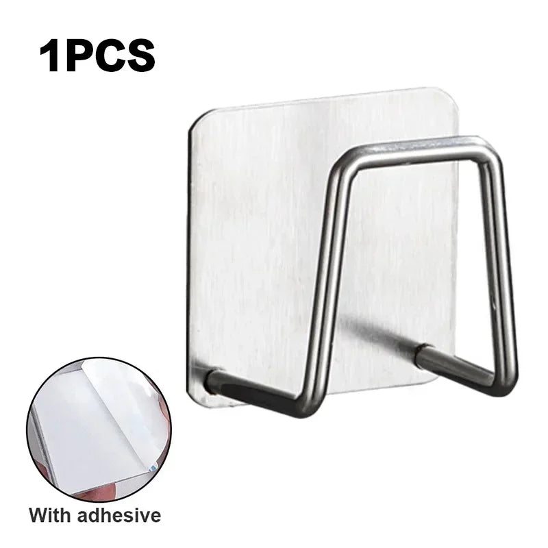 Porta Spugne Inox Autoadesivo — Cucina Senza Foratura