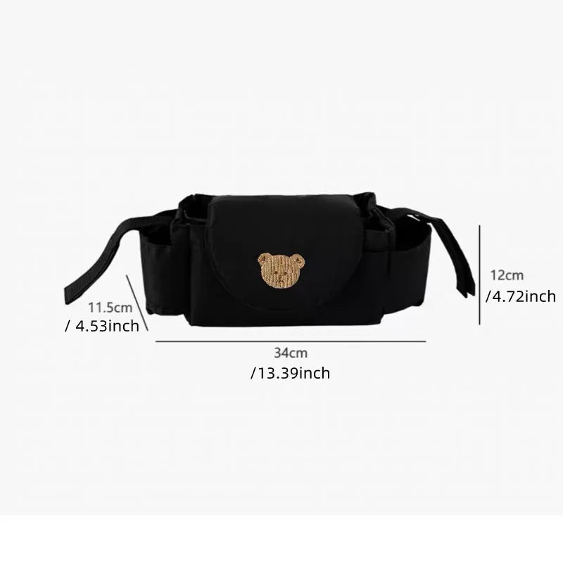 Borsa per passeggino Organizzatore per carrozzina Accessori per bambini Portabicchieri Carrello per neonato Borse da viaggio portatili per auto per carrozzine Universali