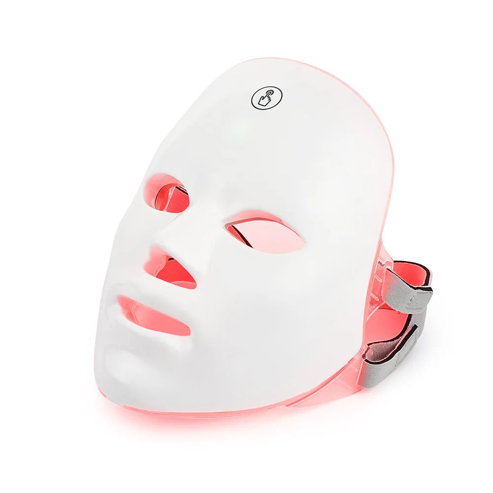 Maschera Facciale Ricaricabile a LED con 7 Colori per il Ringiovanimento della Pelle e Trattamenti Estetici Domestici