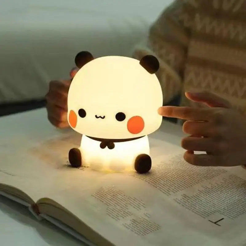 Simpatico panda luce notturna LED Squishy novità animale tocco lampada da notte 3 modalità dimmerabile bambino bambini camera da letto luce notturna lampada Pat
