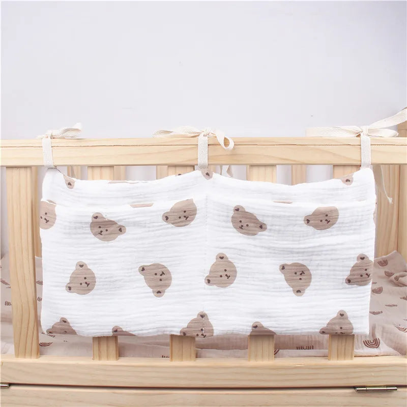 Organizzatore per culla Lettino Caddy Borsa portaoggetti per letto 2 tasche Comodino Appeso Pannolini Nursery Giocattoli Borsa Pannolini Passeggino Organizzare