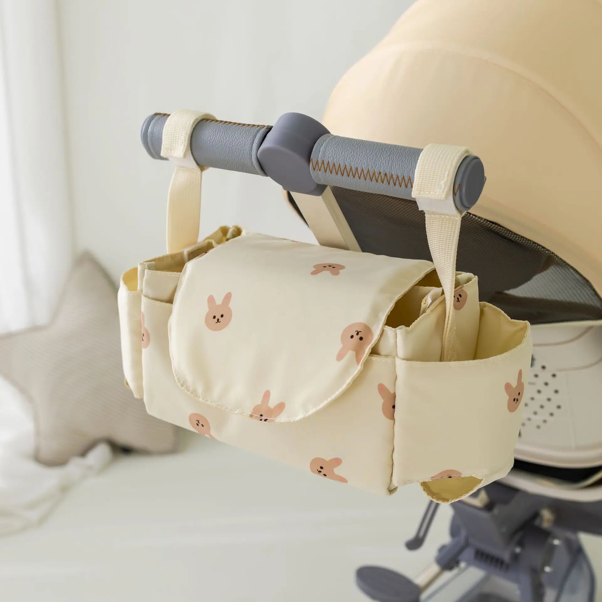Borsa per passeggino Organizzatore per carrozzina Accessori per bambini Portabicchieri Carrello per neonato Borse da viaggio portatili per auto per carrozzine Universali