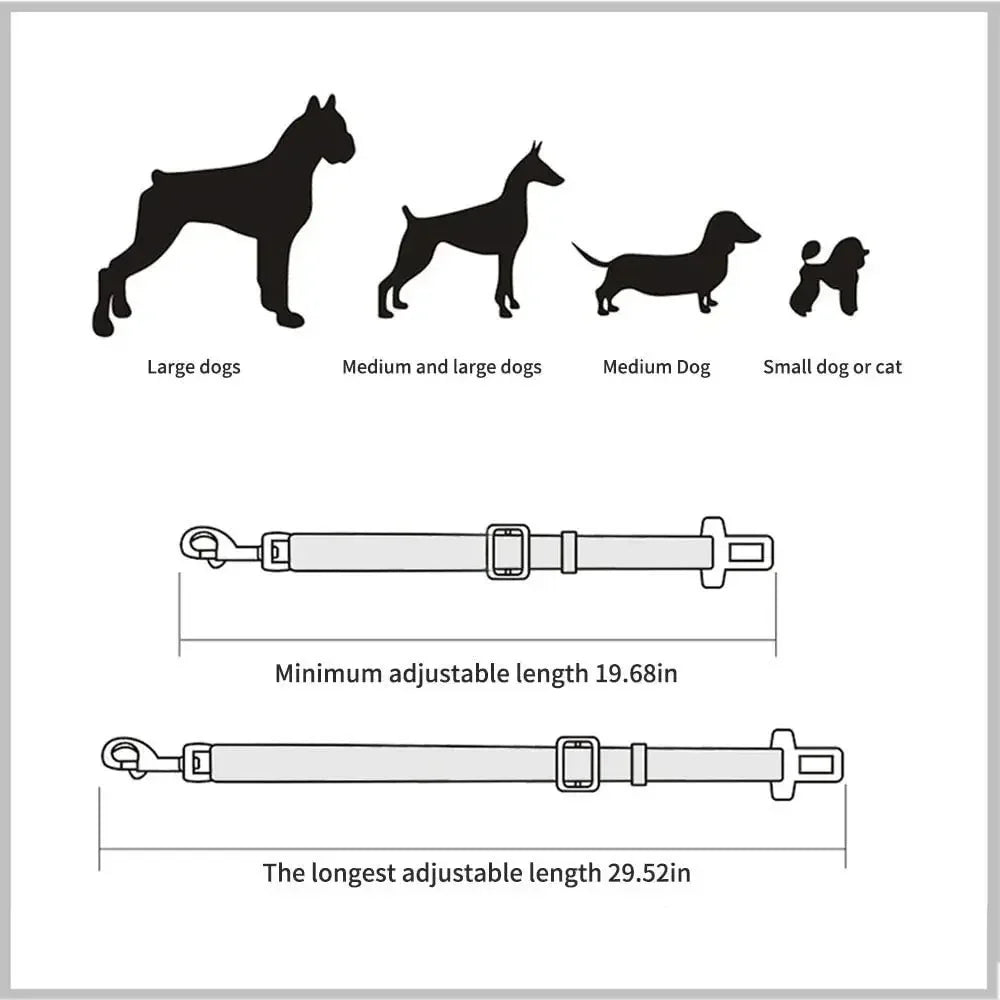 Cintura Sicurezza Auto per Cani e Gatti — Regolabile