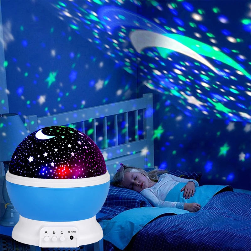 Lampada da notte Proiettore Cielo stellato Proiettore di luce notturna Lampada per bambini Decor Rotante Stellato Asilo nido Luna Galassia Proiettore Lampada da tavolo