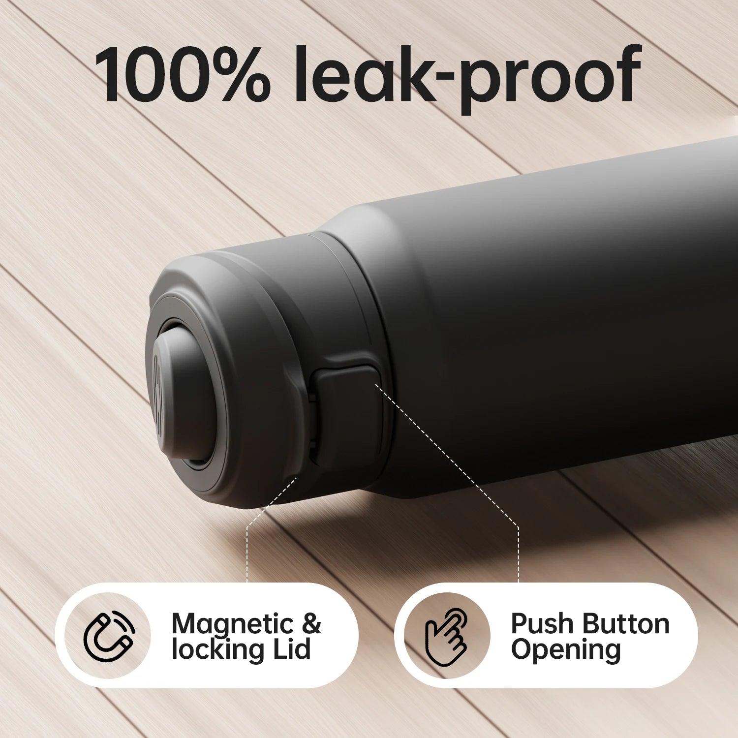FEIJIAN Thermos Magnetico Bottiglia D'Acqua Sportiva in Acciaio Inossidabile Con Supporto Magnetico per Telefono Copertura Rimbalzante Tazza Isolante