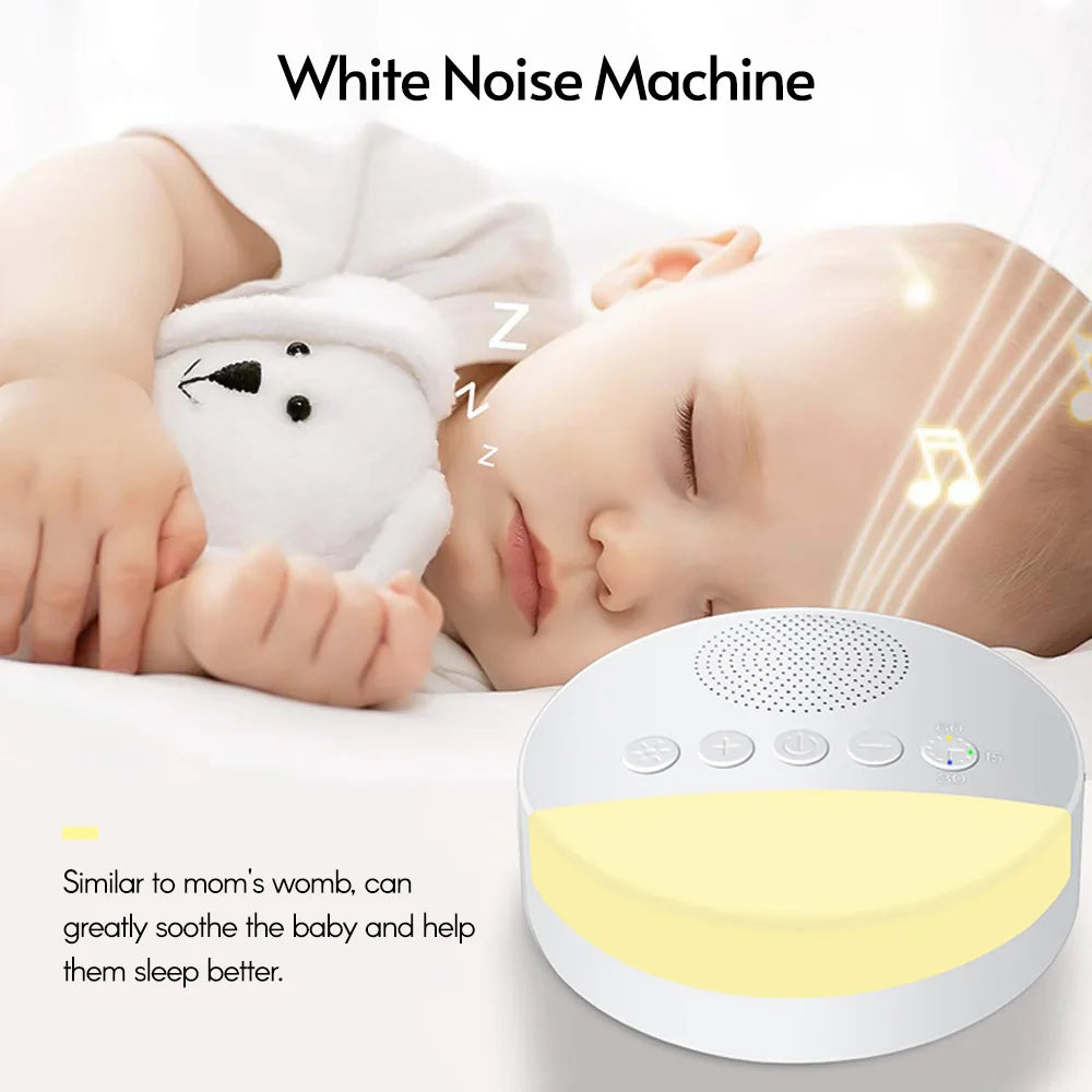 Macchina per il rumore bianco del bambino Macchina per il sonno con spegnimento temporizzato ricaricabile tramite USB Lettore di suoni per il sonno del bambino Lettore di rumore con timer per luce notturna
