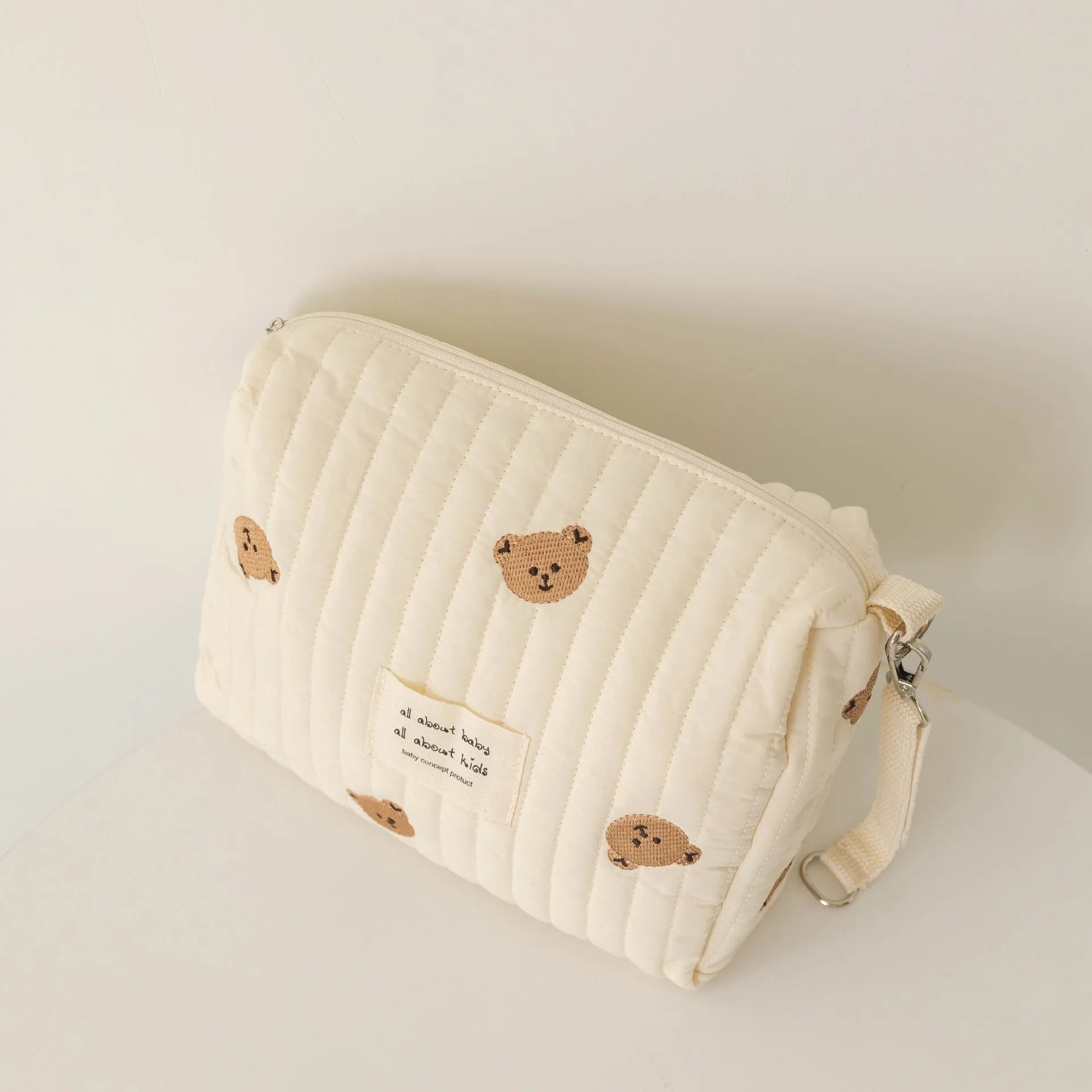 Borsa fasciatoio alla moda con stampa e ricamo, borsa multifunzionale per il cambio del pannolino, organizer per passeggino di grande capacità, borsa da viaggio per la mamma
