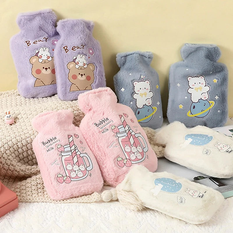 Borsa Acqua Calda Peluche — Coniglio e Orso Scaldamani