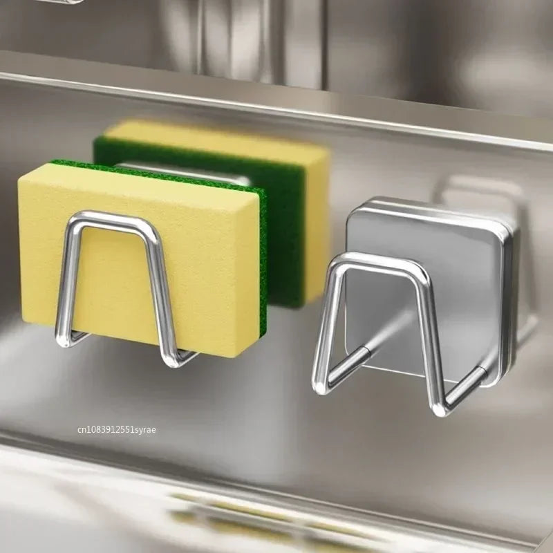 Porta Spugne Inox Autoadesivo — Cucina Senza Foratura