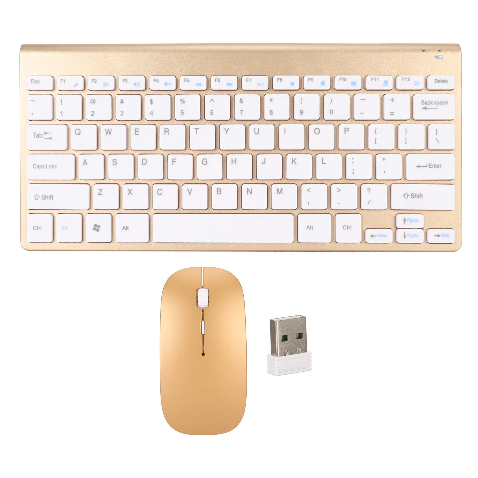 Wireless Keyboard Mouse Kit Slim Wireless Key Mouse Combo Portable Beautiful Power Saving Silent Button LED Indicator for Home