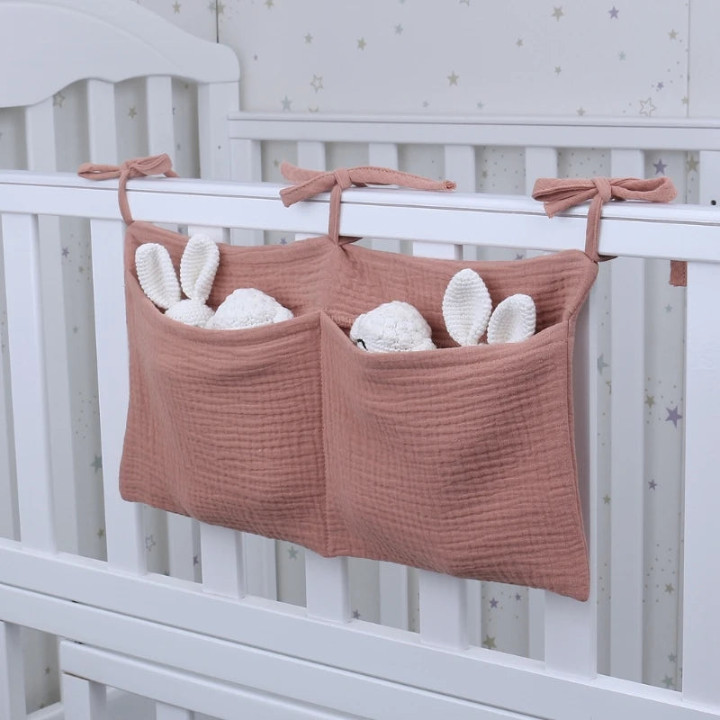 Organizzatore per culla Lettino Caddy Borsa portaoggetti per letto 2 tasche Comodino Appeso Pannolini Nursery Giocattoli Borsa Pannolini Passeggino Organizzare