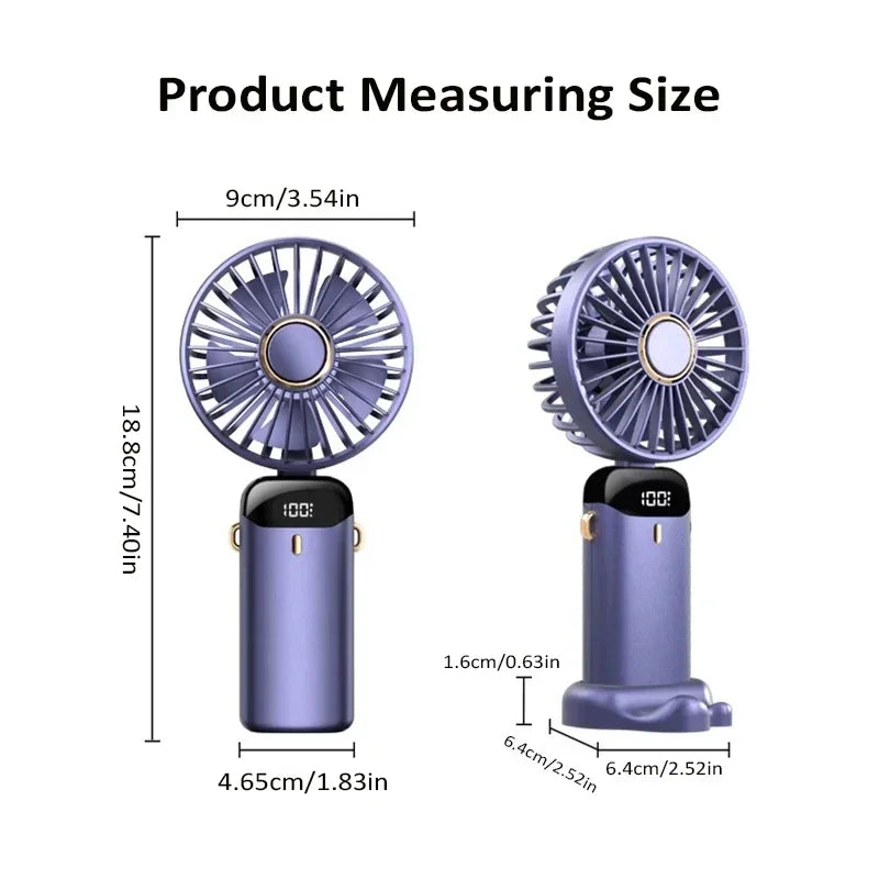 Ventilatore da Collo Portatile USB — 5 Velocità 1800mAh