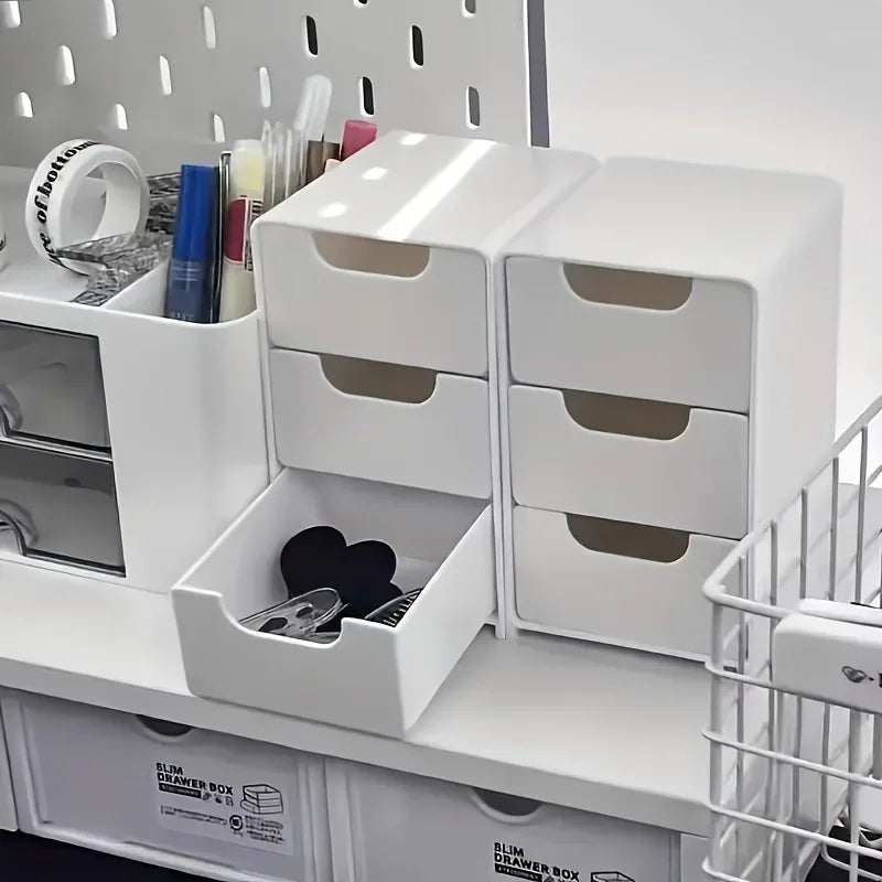 Organizer Scrivania 3 Livelli con Cassetti — Cosmetici e Ufficio