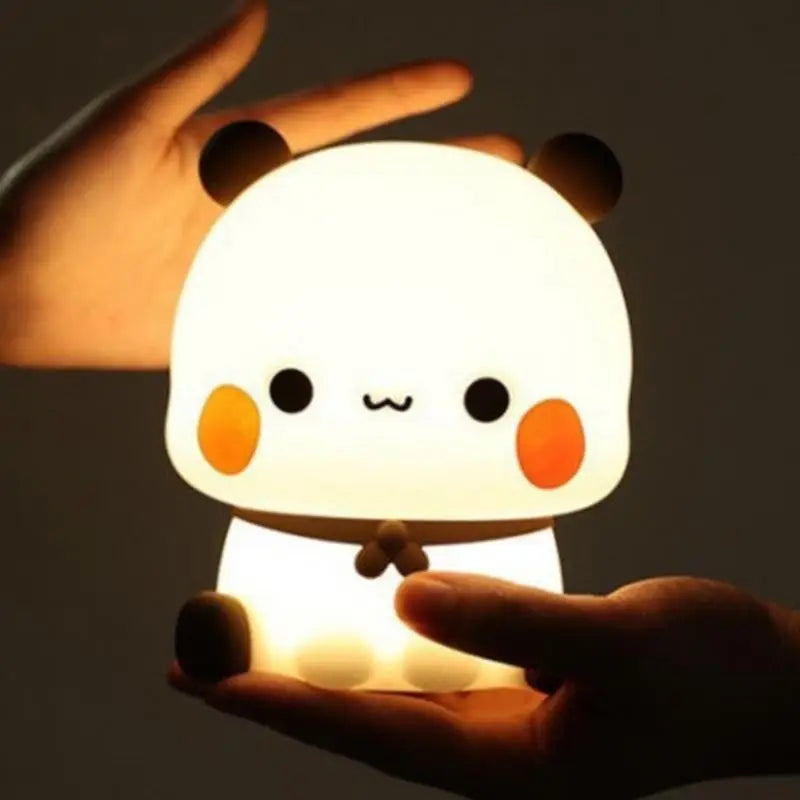 Simpatico panda luce notturna LED Squishy novità animale tocco lampada da notte 3 modalità dimmerabile bambino bambini camera da letto luce notturna lampada Pat