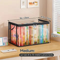 Borsa portaoggetti in PVC con coperchio ribaltabile e finestra di visualizzazione - Organizer rettangolare resistente per giocattoli, artigianato, libri, materiale scolastico, snack
