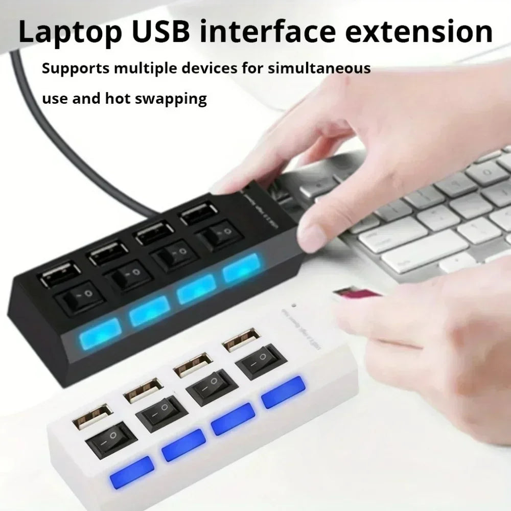 Hub USB 3.0 con 4/7 Porte LED — 5Gbps Interruttore Individuale