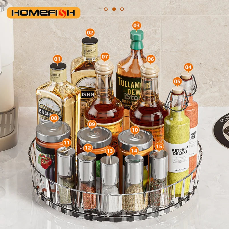 Portaspezie Rotante 360° — Organizer Cucina e Bagno