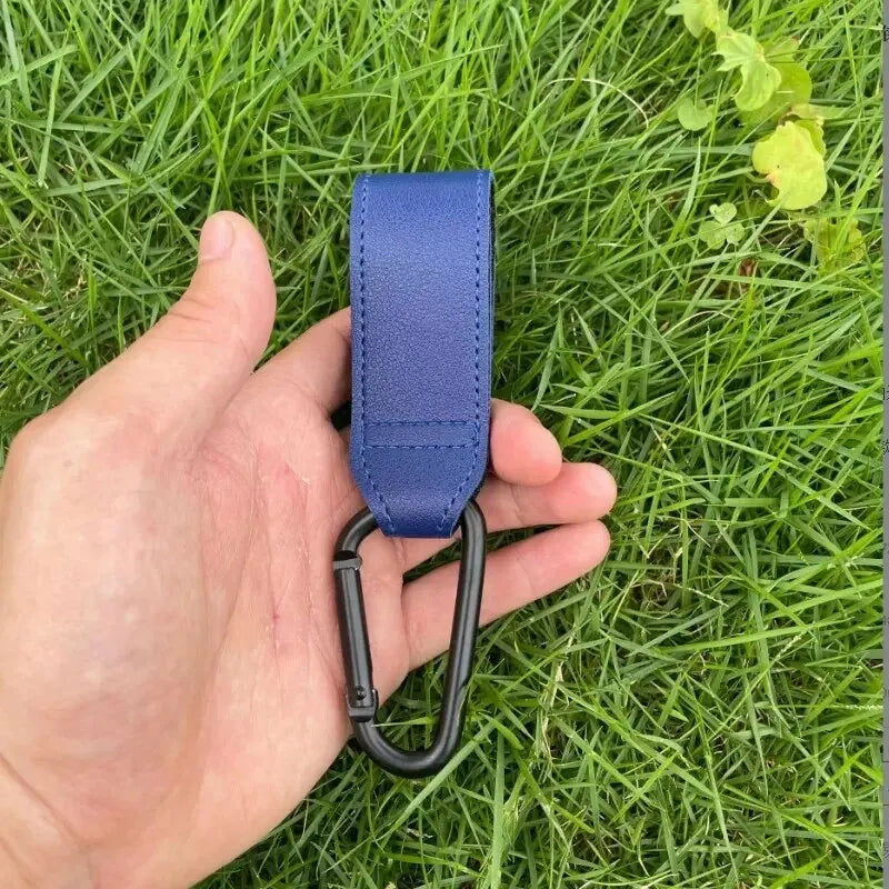 Ganci per carrello in pelle da 2 pezzi Gancio per passeggino PU Gancio per carrozzina regolabile Organizzatore Borsa per pannolini Gancio Accessori da viaggio per bambini