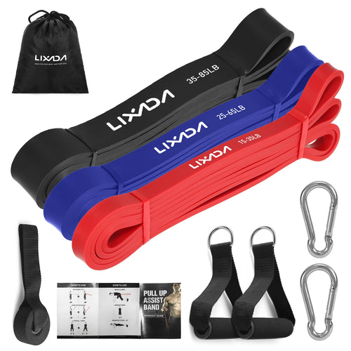 5 Packs Pull up Assist Bands Set Resistance Loop Bands Powerlifting Workout Exercise Stretch Bands and Carry Bag
