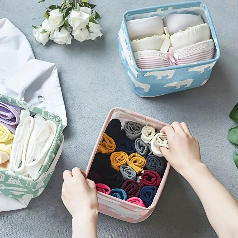 1pc tessuto di cotone e lino impermeabile articoli vari da tavolo cestino scatola di immagazzinaggio giocattolo cosmetico organizzatore biancheria intima calzini vestiti storagebag