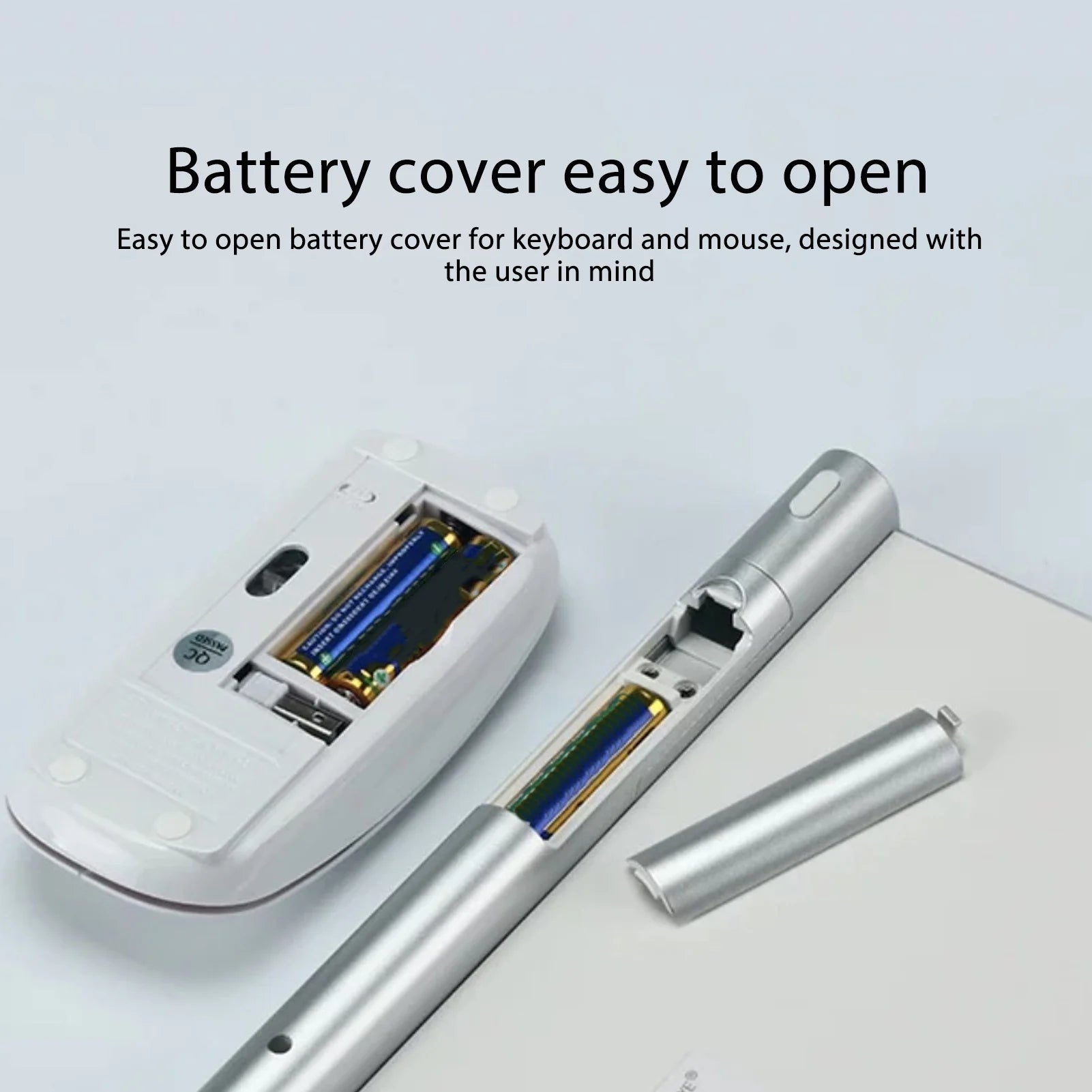 Wireless Keyboard Mouse Kit Slim Wireless Key Mouse Combo Portable Beautiful Power Saving Silent Button LED Indicator for Home