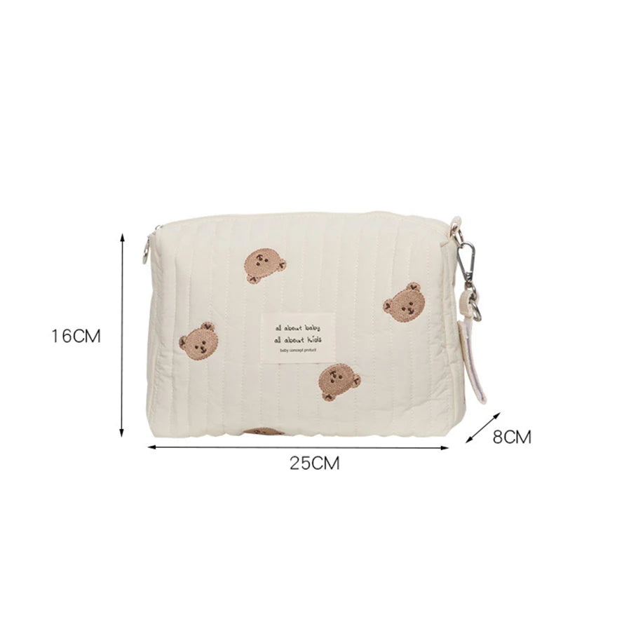 Borsa fasciatoio alla moda con stampa e ricamo, borsa multifunzionale per il cambio del pannolino, organizer per passeggino di grande capacità, borsa da viaggio per la mamma