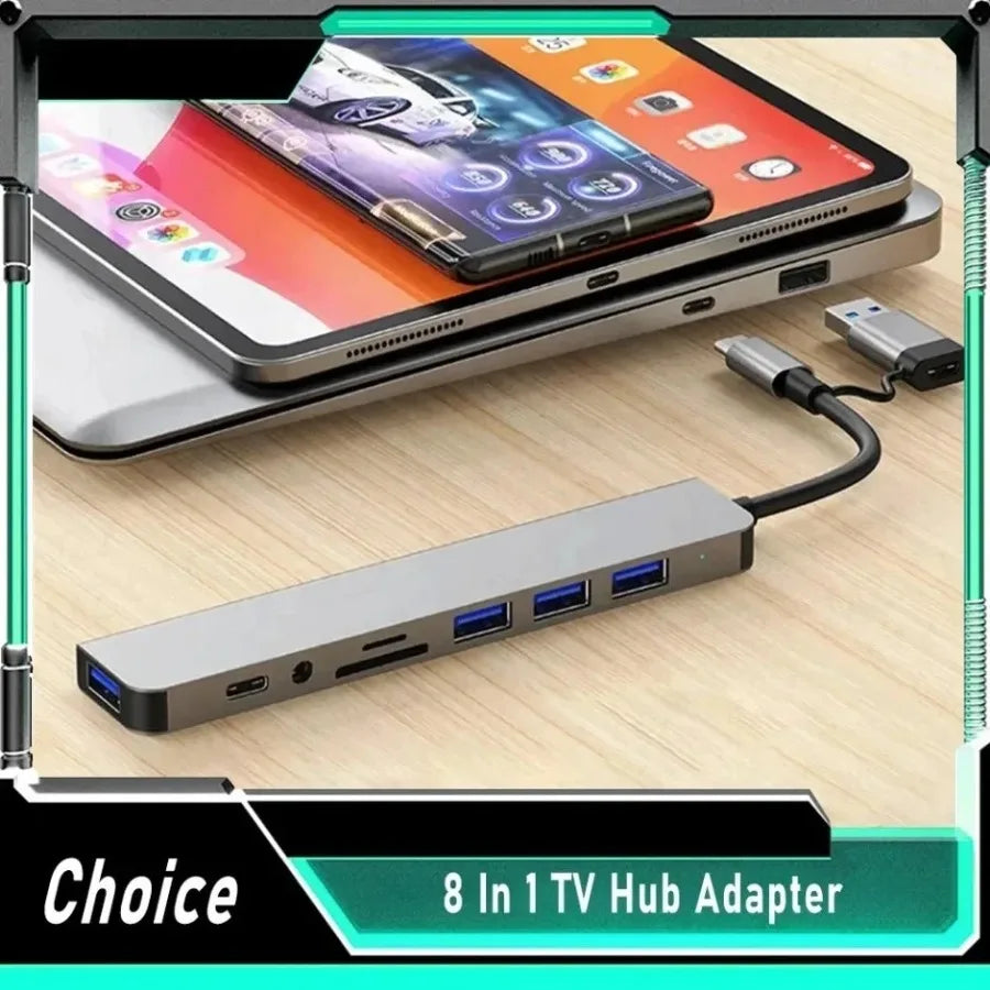Hub USB-C 7/8 in 1 — Adattatore Multiporta per Tablet