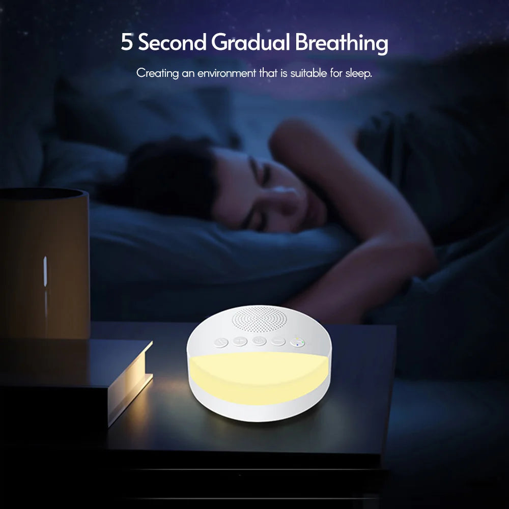 Macchina per il rumore bianco del bambino Macchina per il sonno con spegnimento temporizzato ricaricabile tramite USB Lettore di suoni per il sonno del bambino Lettore di rumore con timer per luce notturna